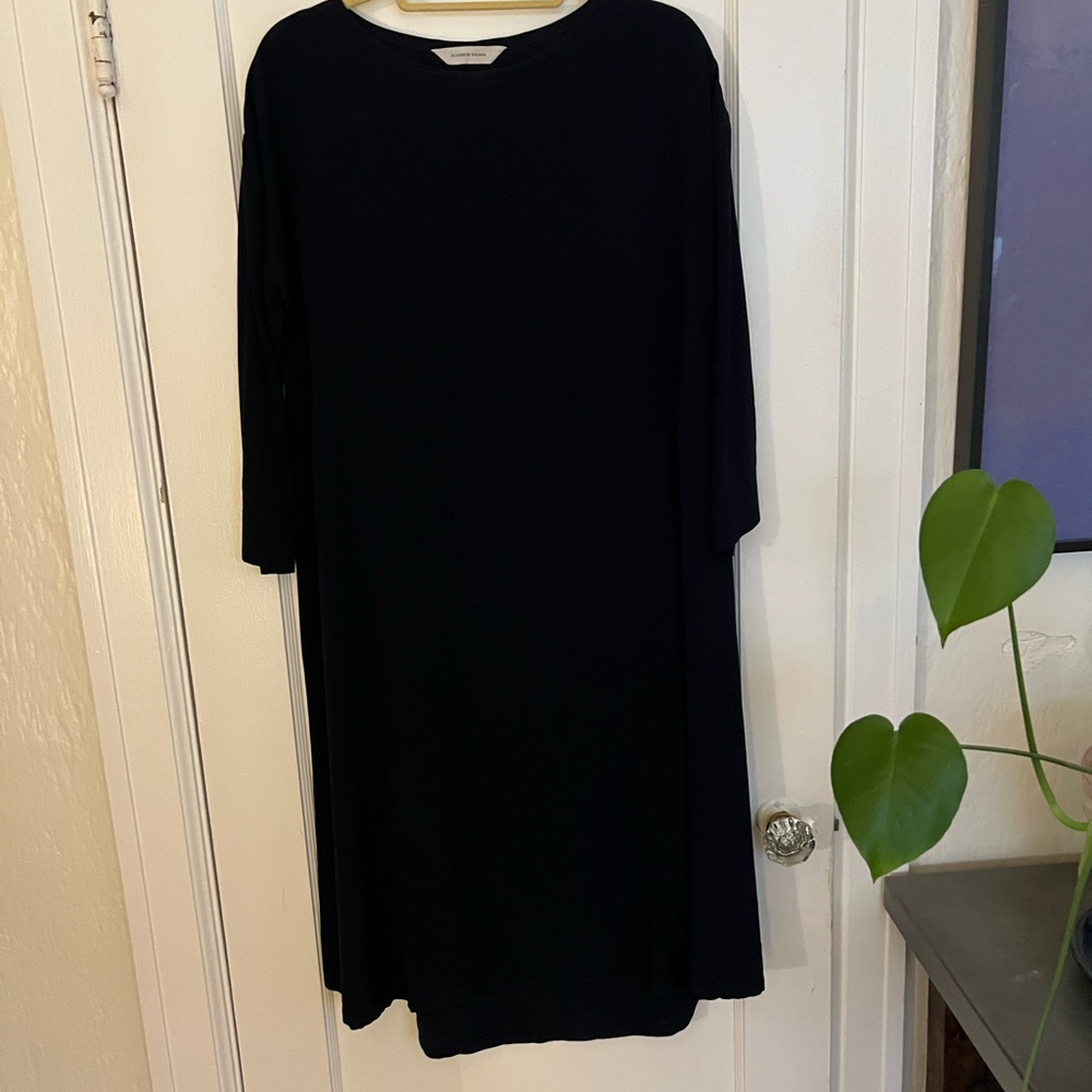 Elizabeth Suzann Parabola Dress Navy Silk